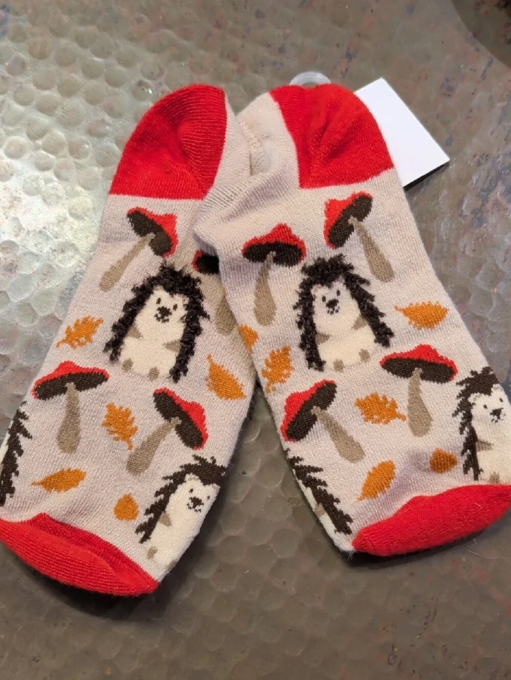 Cute Hedgehog Mushroom Xhilaration Low-Cut Socks Sz 4-10